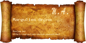 Margulies Anina névjegykártya